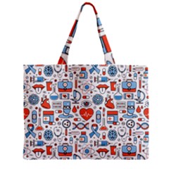 Medical Icons Square Seamless Pattern Zipper Mini Tote Bag