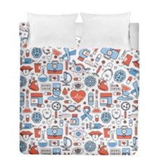 Medical Icons Square Seamless Pattern Duvet Cover Double Side (full/ Double Size)