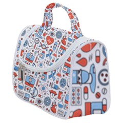 Medical Icons Square Seamless Pattern Satchel Handbag