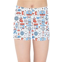 Medical Icons Square Seamless Pattern Kids  Sports Shorts