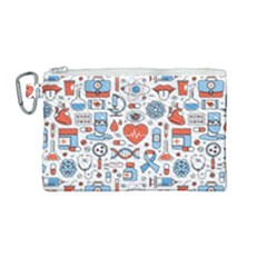 Medical Icons Square Seamless Pattern Canvas Cosmetic Bag (medium) by Jancukart