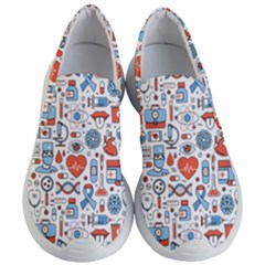 Medical Icons Square Seamless Pattern Women s Lightweight Slip Ons