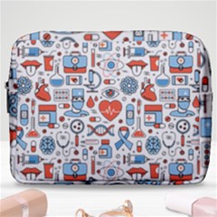 Medical Icons Square Seamless Pattern Make Up Pouch (large) by Jancukart