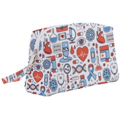 Medical Icons Square Seamless Pattern Wristlet Pouch Bag (large)