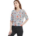 Medical Icons Square Seamless Pattern Quarter Sleeve Blouse View1