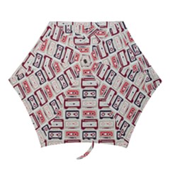 Cassettes Seamless Pattern Mini Folding Umbrellas