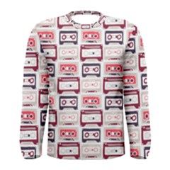 Cassettes Seamless Pattern Men s Long Sleeve Tee