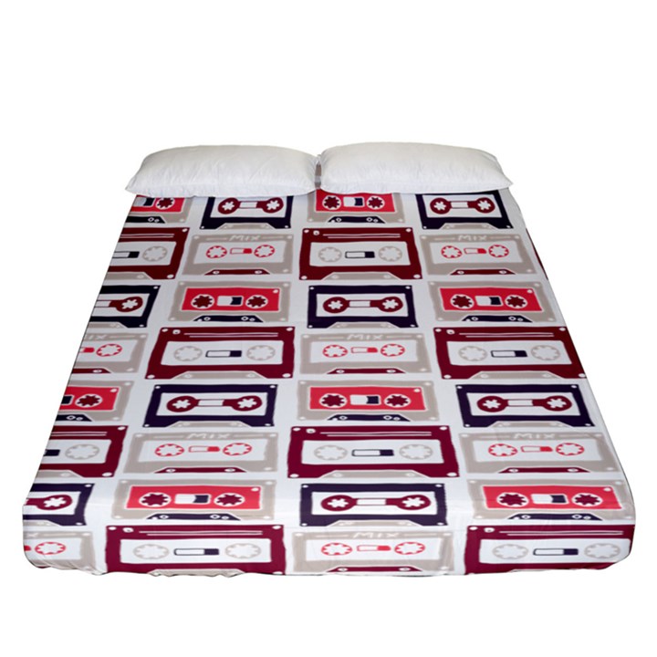 Cassettes Seamless Pattern Fitted Sheet (California King Size)