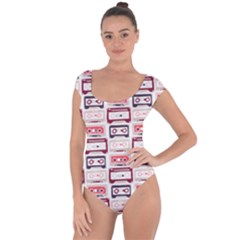 Cassettes Seamless Pattern Short Sleeve Leotard 