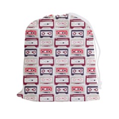 Cassettes Seamless Pattern Drawstring Pouch (2xl)