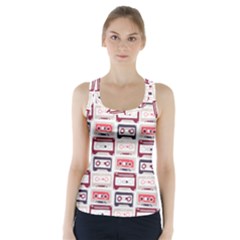 Cassettes Seamless Pattern Racer Back Sports Top