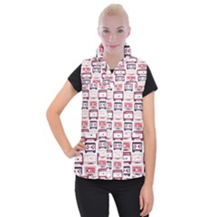 Cassettes Seamless Pattern Women s Button Up Vest