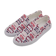 Cassettes Seamless Pattern Women s Canvas Slip Ons