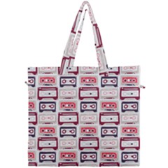 Cassettes Seamless Pattern Canvas Travel Bag