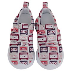 Cassettes Seamless Pattern Kids  Velcro No Lace Shoes