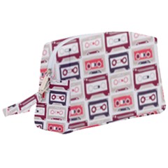 Cassettes Seamless Pattern Wristlet Pouch Bag (large)