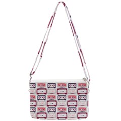 Cassettes Seamless Pattern Double Gusset Crossbody Bag