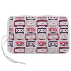 Cassettes Seamless Pattern Pen Storage Case (l) by Jancukart