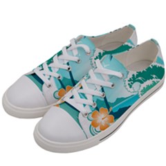 Paradise Heaven Holiday Beach Orange Ocean Men s Low Top Canvas Sneakers