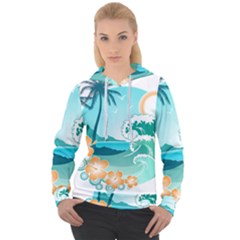 Paradise Heaven Holiday Beach Orange Ocean Women s Overhead Hoodie