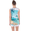 Paradise Heaven Holiday Beach Orange Ocean Lace Up Front Bodycon Dress View2