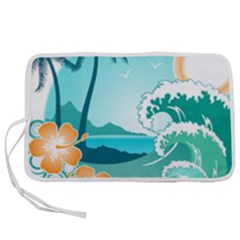 Paradise Heaven Holiday Beach Orange Ocean Pen Storage Case (m) by Jancukart