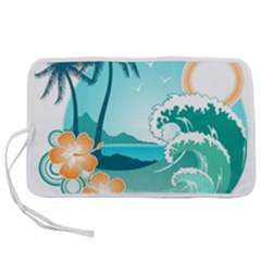 Paradise Heaven Holiday Beach Orange Ocean Pen Storage Case (l) by Jancukart