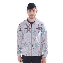 Christmas Background With Snowflake And Star Seamless Pattern Men s Windbreaker