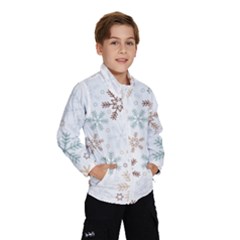 Christmas Background With Snowflake And Star Seamless Pattern Kids  Windbreaker