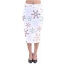 Christmas Background With Snowflake And Star Seamless Pattern Velvet Midi Pencil Skirt View1