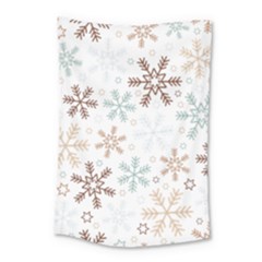 Christmas Background With Snowflake And Star Seamless Pattern Small Tapestry