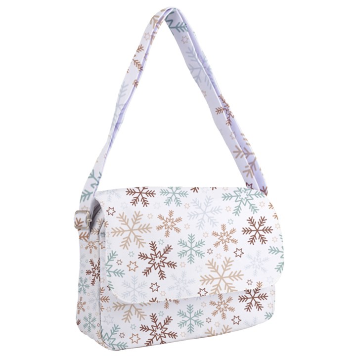 Christmas Background With Snowflake And Star Seamless Pattern Courier Bag