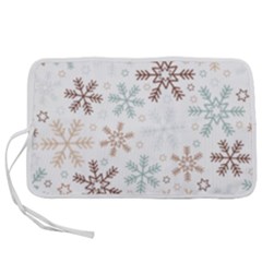 Christmas Background With Snowflake And Star Seamless Pattern Pen Storage Case (s)