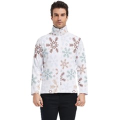 Christmas Background With Snowflake And Star Seamless Pattern Men s Bomber Jacket