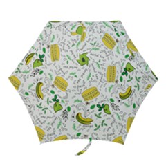 Hamburger With Fruits Seamless Pattern Mini Folding Umbrellas