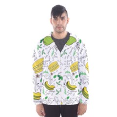 Hamburger With Fruits Seamless Pattern Men s Hooded Windbreaker