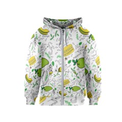 Hamburger With Fruits Seamless Pattern Kids  Zipper Hoodie