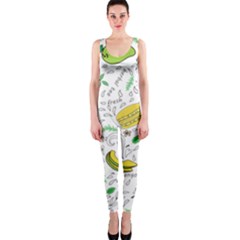 Hamburger With Fruits Seamless Pattern One Piece Catsuit