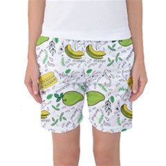 Hamburger With Fruits Seamless Pattern Women s Basketball Shorts