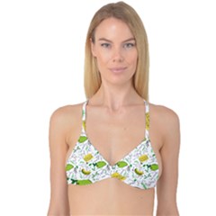 Hamburger With Fruits Seamless Pattern Reversible Tri Bikini Top