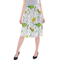 Hamburger With Fruits Seamless Pattern Midi Beach Skirt by Jancukart