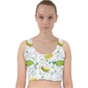 Hamburger With Fruits Seamless Pattern Velvet Racer Back Crop Top View1