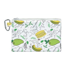 Hamburger With Fruits Seamless Pattern Canvas Cosmetic Bag (medium)