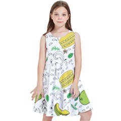 Hamburger With Fruits Seamless Pattern Kids  Skater Dress