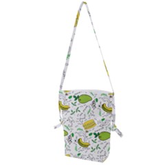 Hamburger With Fruits Seamless Pattern Folding Shoulder Bag