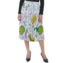 Hamburger With Fruits Seamless Pattern Classic Velour Midi Skirt 