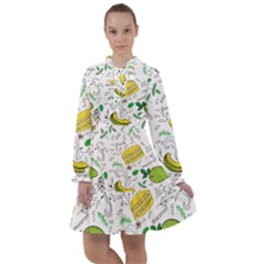 Hamburger With Fruits Seamless Pattern All Frills Chiffon Dress