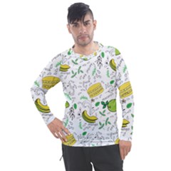 Hamburger With Fruits Seamless Pattern Men s Pique Long Sleeve Tee