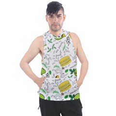 Hamburger With Fruits Seamless Pattern Men s Sleeveless Hoodie