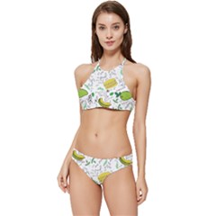 Hamburger With Fruits Seamless Pattern Banded Triangle Bikini Set